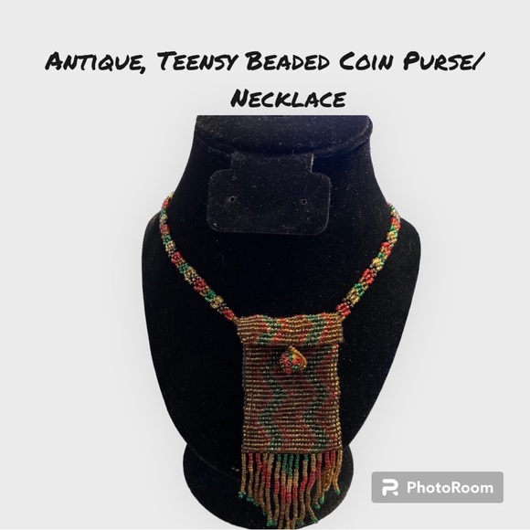 Vintage, Handmade, Glass Seed-Bead Amulet Pouch - Picture 2 of 6